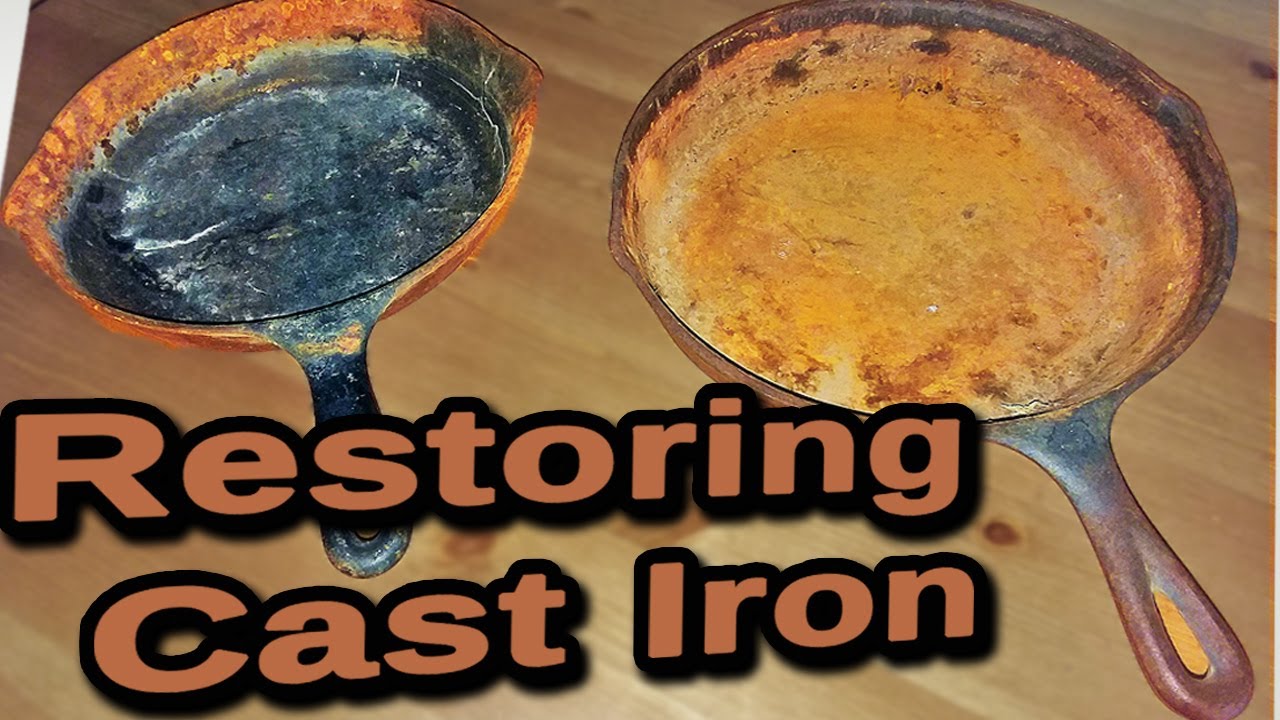 Restoring Cast Iron Pans Using a Lye Bath + Seasoning Cast Iron Pans