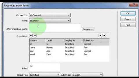 Dreamweaver Database (PHP/MySQL) ตอนที่ 6 การเพิ่มข้อมูลเข้าสู่ตารางข้อมูลใน MySQL (Insert Data)