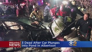 Three Dead After Reportedly Stolen Car Crashes Into Nassau County Pond