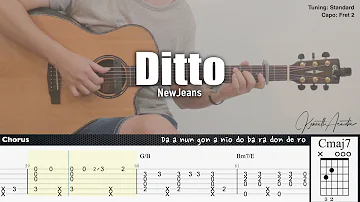 Ditto - NewJeans | Fingerstyle Guitar | TAB + Chords + Lyrics