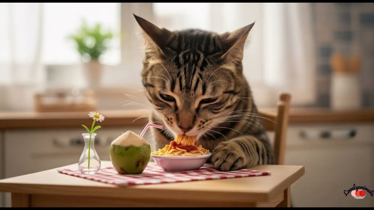 Funny Cooking Cat Animation 🍳🐱 | Relaxing & Entertaining Short Video