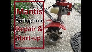 Fixing a Mantis Tiller that will not start  Springtime Startup Techniques