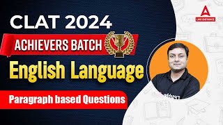 CLAT 2024 English Language | Paragraph based Questions | CLAT 2024 Preparation