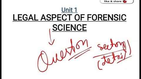 Forensic science MCQs|| legal aspects of forensic science ||forensic science UGC NET/JRF 2023