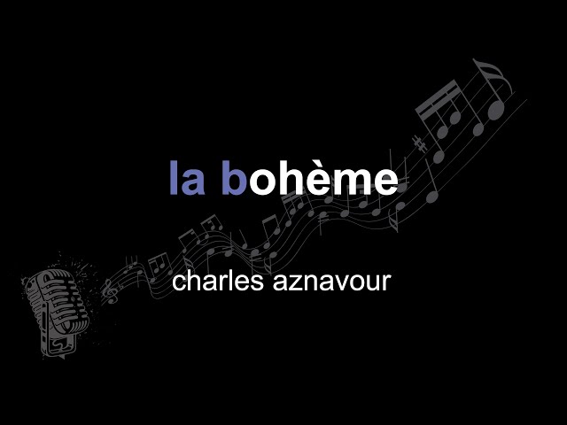 La Bohème - Charles Aznavour - Partition - Chanson française