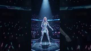 AI Idol Dances in Futuristic Arena – Unreal Visuals!