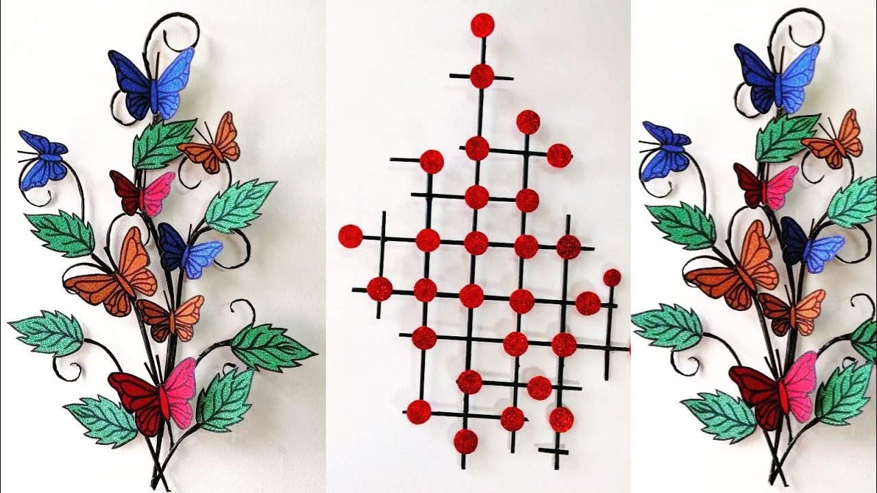 glitter paper wall hanging/wall hanging craft ideas/diy wall decor idea ...