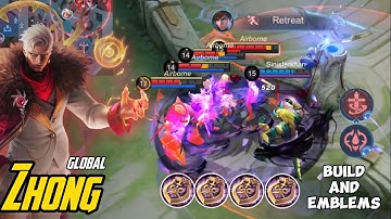 100%IMMORTAL!! Zhong  with New Build and Emblem Gamplay !! - Build Top Global Yu Zhong