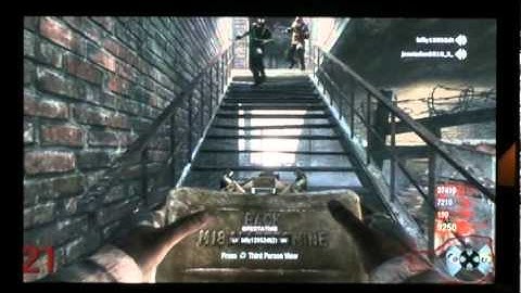 Call of Duty Black Ops Zombies Gameplay:Gun Game Series MP5+M16 Part:7 Rnd 21 end