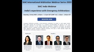 SIAC India Webinar: India's experience with Emergency Arbitrations News