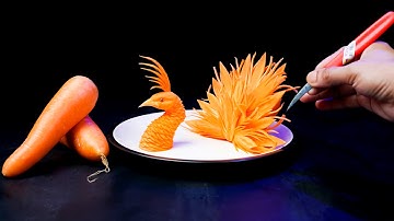 Hướng Dẫn Cắt Tỉa Chim Công Cà Rốt Cơ Bản Trang Trí Đĩa Món Ăn