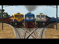 Crazy Forked Railroad Crossing | 3 Trains on One Tracks Crossing | Indian Railways Train Simulator