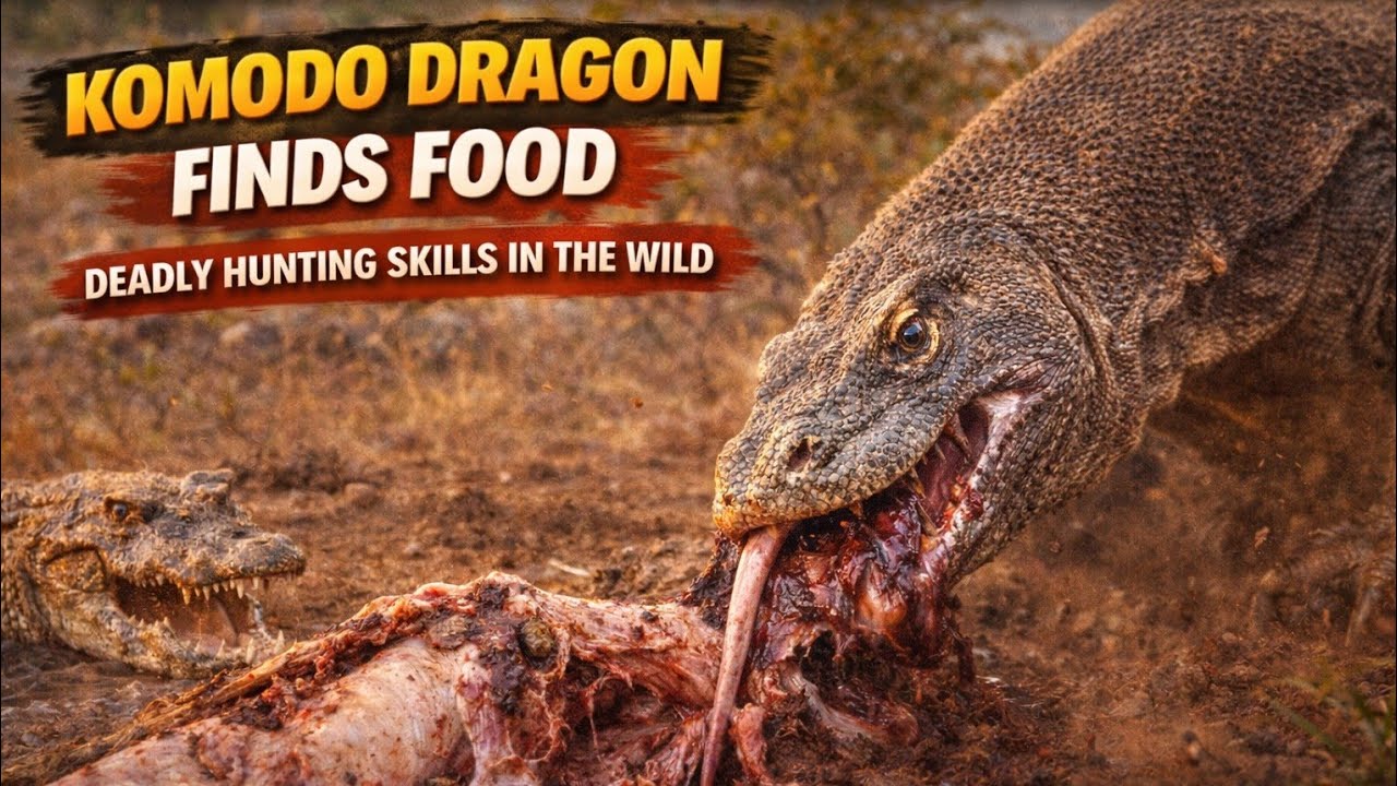 Komodo dragon finds food | deadly hunting skills in the wild 
