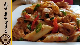 Chicken Tikka Pasta Recipe by Cooking with Asifa