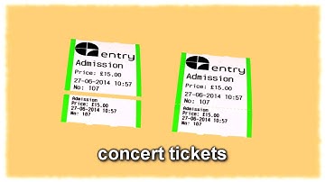 Concert tickets, event tickets, ticket printer