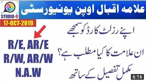 AIOU Result,R/E,R/W,N.A.W,R/L, AR/EW,R/EW,Means result Card Correction result,Fail Details Reappear
