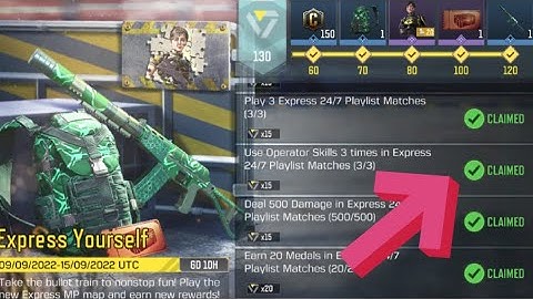 Call Of Duty Mobile Use Operator Skills 3 times in Express 24/7 Playlist Matches Task Complete