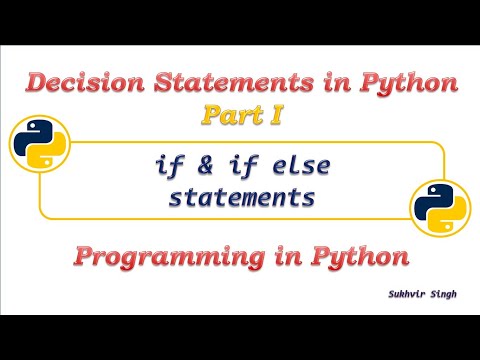 Decision Statements in Python : Part 1 : if and if else statements in Python
