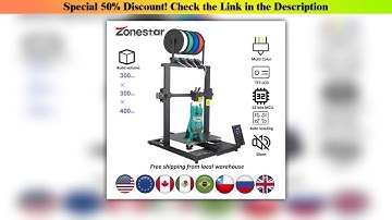 Deal ZONESTAR New Upgrade 4 Extruder 4-IN-1-OUT Mix Multi Color Large Size High Precision Resolutio