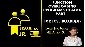 Function Overloading Programs In Java (For ICSE Board Examination Class X)