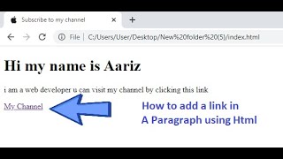 How to Add A link In A Paragraph Using Html | Coding With AB