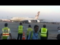 Etihad's first  A380 arrival at mumbai airport.