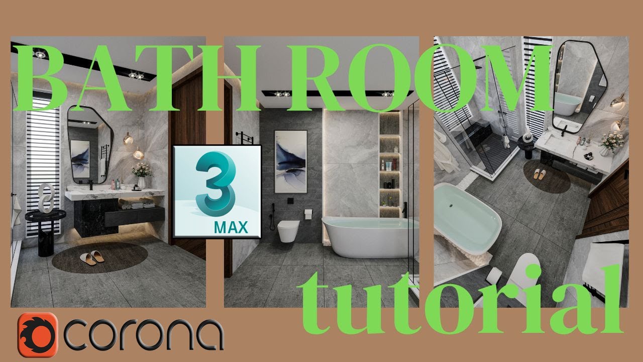Bathroom  Interior Visualization Tutorial for Beginners complete lightings 3Ds Max + Corona Render 9
