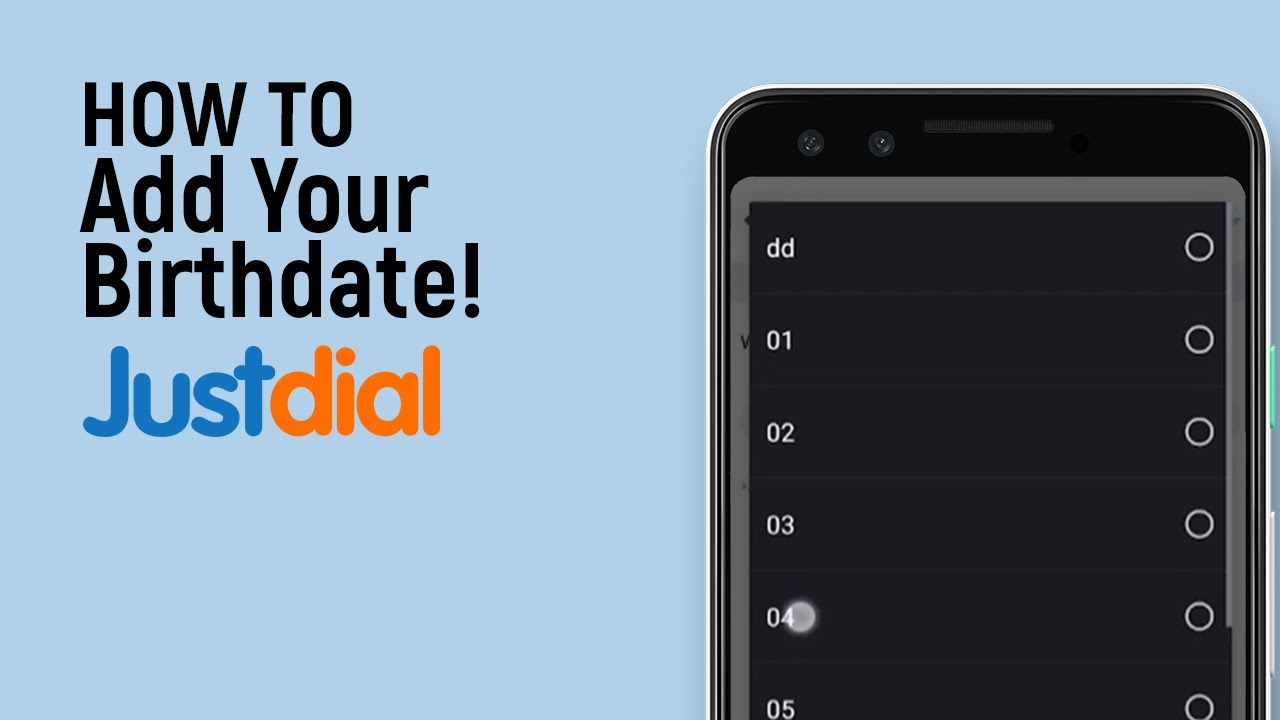 Как добавить дату рождения в Justdial [просто]