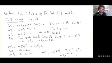 Lecture 2.2 - The Ordered Field Axioms