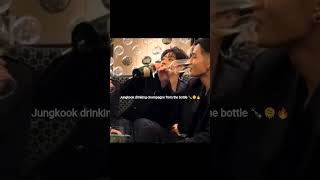 Jungkook drinking champagne from the bottle 🍾🫠🔥