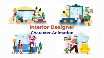 Flat Character Motion Graphic Animation | After Effects Templates | Interior Designer Scene Pack