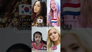 Shape of you || Who is best? || Jfla VS Emma VS Anukriti VS Samantha || 🇰🇷 VS 🇳🇱 VS 🇮🇳 VS 🇬🇧 #shorts