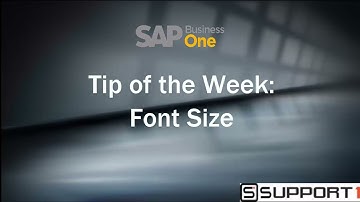 Tip Of The Week: Font Size