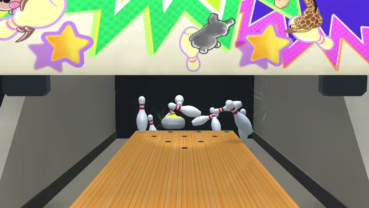 あつまれBOWLING：バラエティ通し　スコア151 s1　安定しない投げに苦しむパンダ　 