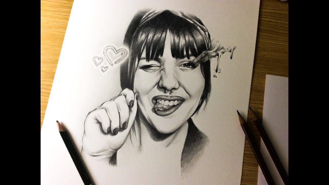 Timelapse pencil drawing (Vintage girl)- CASUART 