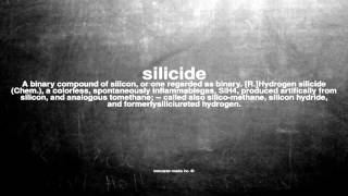 What does silicide mean