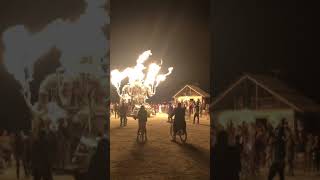 Octopus shooting fire to the beat at Burning Man 2019