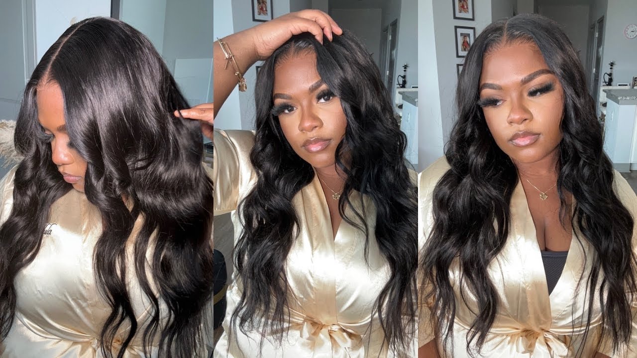 NO GLUE, NO WORK NEEDED GLUELESS 5X5 HD LACE CLOSURE WIG INSTALL ...