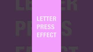 Letterpress Effect Tutorial | ADOBE ILLUSTRATOR #shorts ep.16