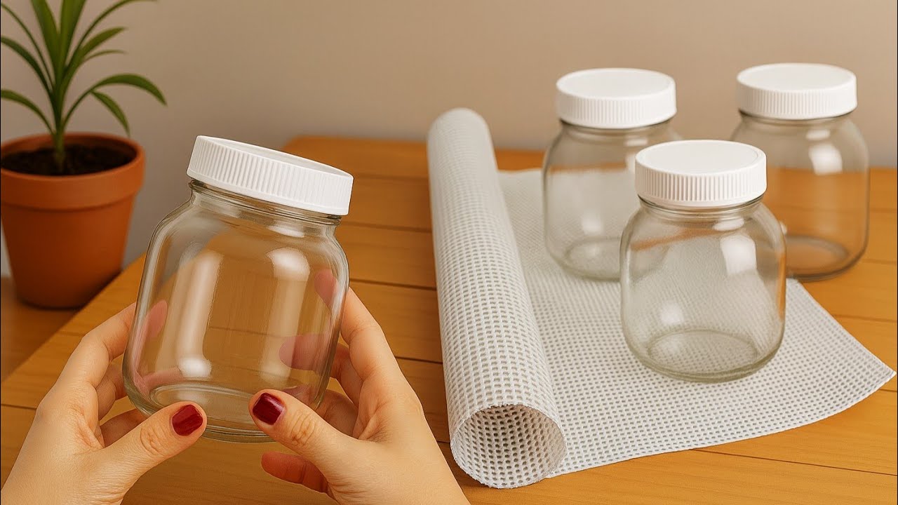 Don’t Throw Away Your Nutella Jars!♻️ Look What I Made with Plastic Canvas 👍🥰