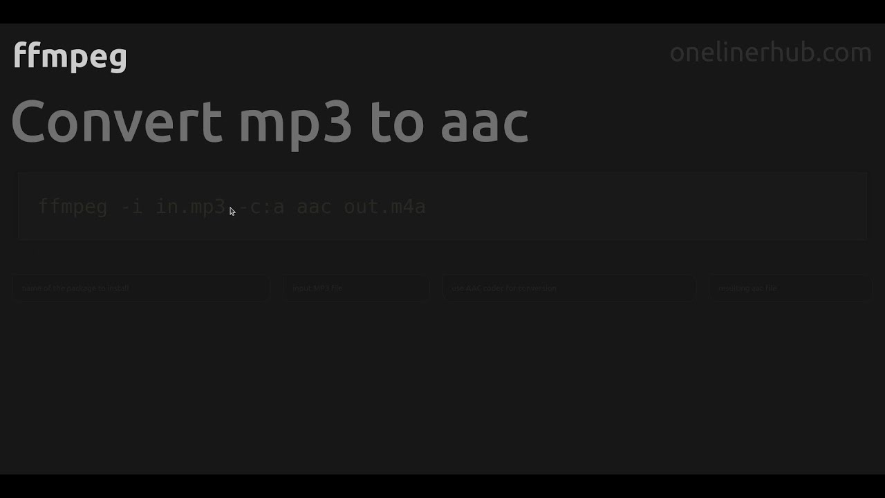 Convert mp3 to aac #ffmpeg - YouTube Convert Mp3 To Aac #Ffmpeg - Youtube