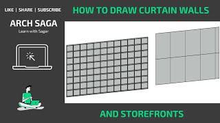 How to draw Curtain Wall and Storefront | Revit Tutorial in English | Tutorial #9