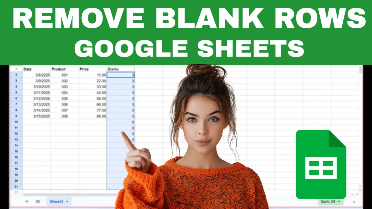 How to REMOVE BLANK ROWS in Google SHEETS - YouTube