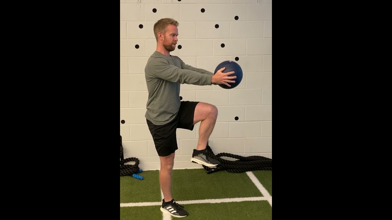 Single Leg Stance Med Ball Figure 8 YouTube