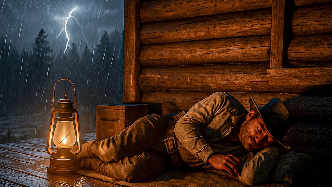 Sleeping on a Porch in Strawberry During a Thunderstorm Night | RDR2 ASMR
