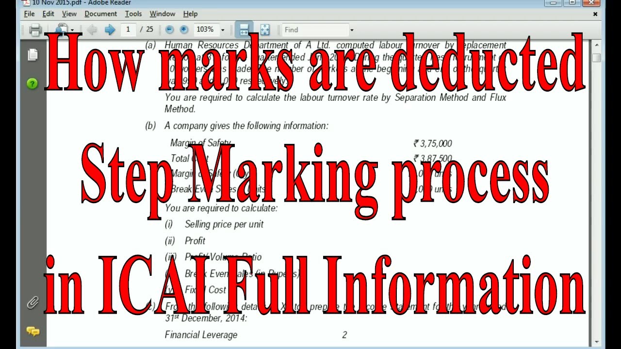 How your marks are deducted in ICAI exam paper || Full information of step marking process (Hindi)
