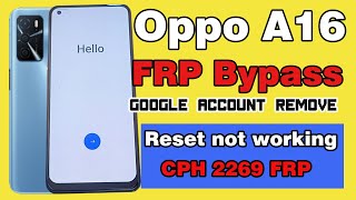 Oppo A16 Frp Bypass Without Computer | a16s bypass google account lock | Reset not working