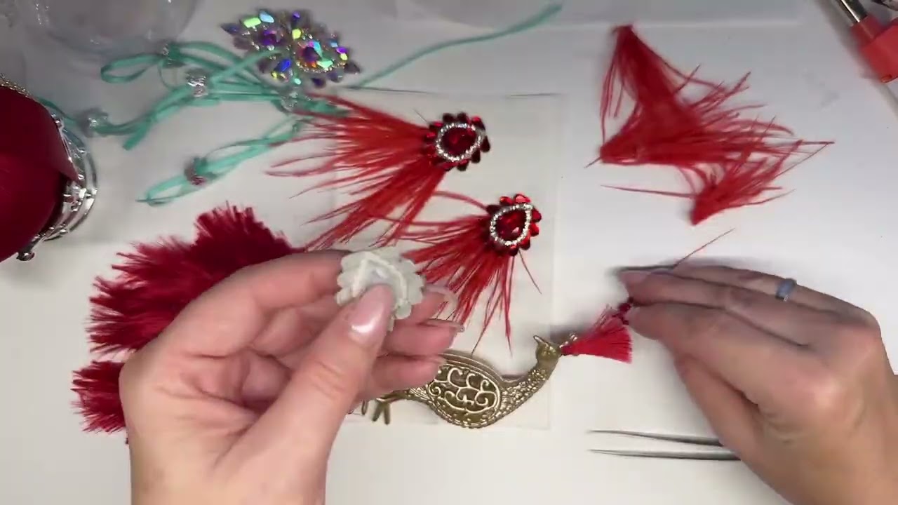 Декор павлина и броши из страз. Часть 1. Запись прямого эфира