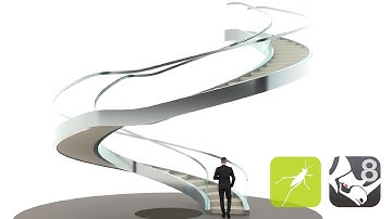 Grasshopper Tutorial Rhino 3D Parametric Modeling - Spiral Stairs Design Development Script