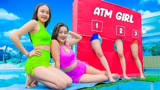 CUTE GIRLS STEALING BANANAS Funny video BATTLE NERF DrGirl Nerf Guns potty Boy Prank VTL Nerf War